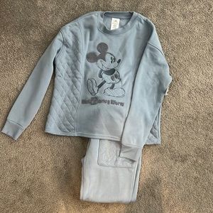 Disney Parks Blue Quilted Lounge Set | Pant & Sweater | XS